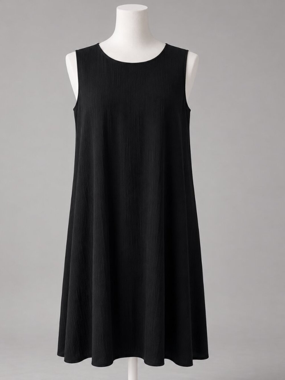Eileen Fisher Organic Cotton Pucker Lantern Dress Black Size 2X Lagenlook